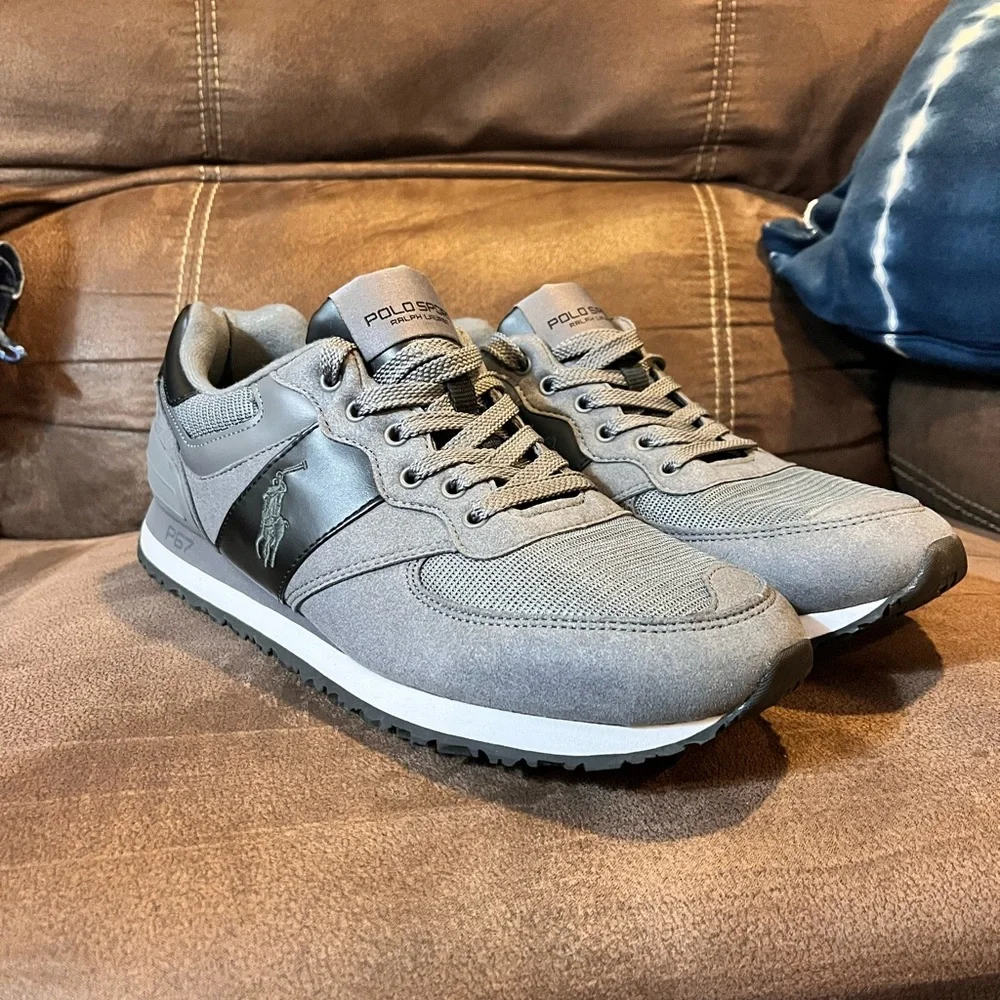 Polo Sport Ralph Lauren Slaton Shoes Sneakers grey Mens Size 12